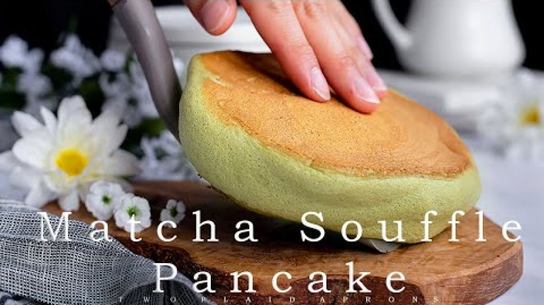 ⁣Japanese Matcha Souffle Pancake With One Egg _ Two Plaid Aprons