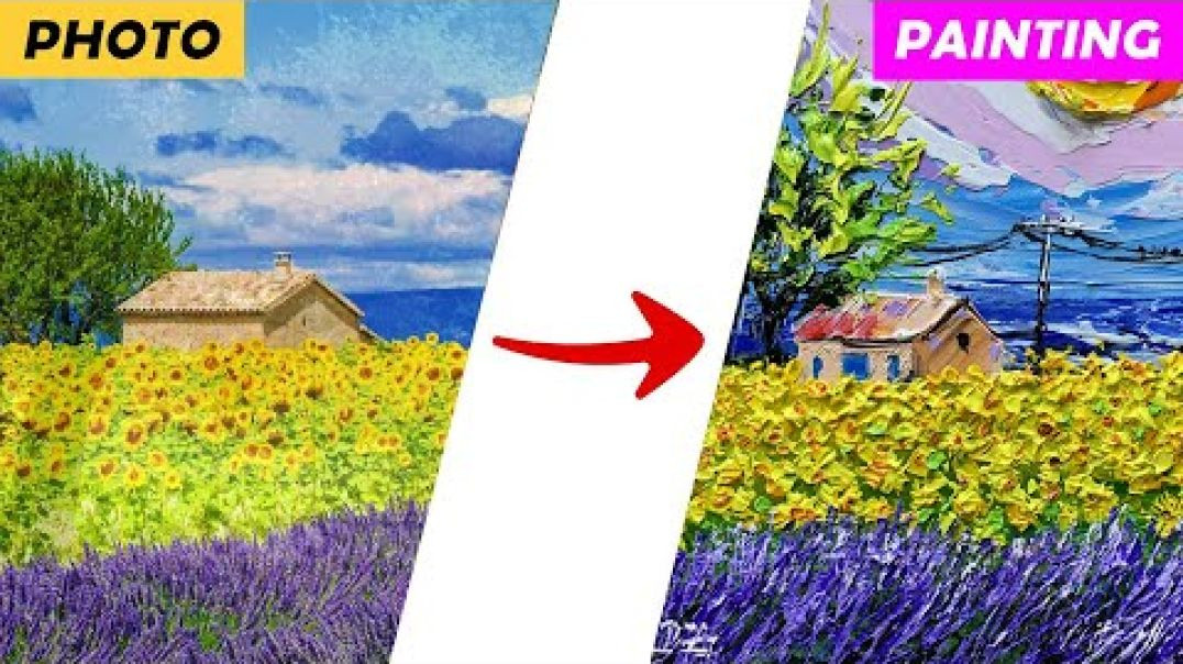 ⁣How to paint sunflowers_ _ Acrylic painting for beginners