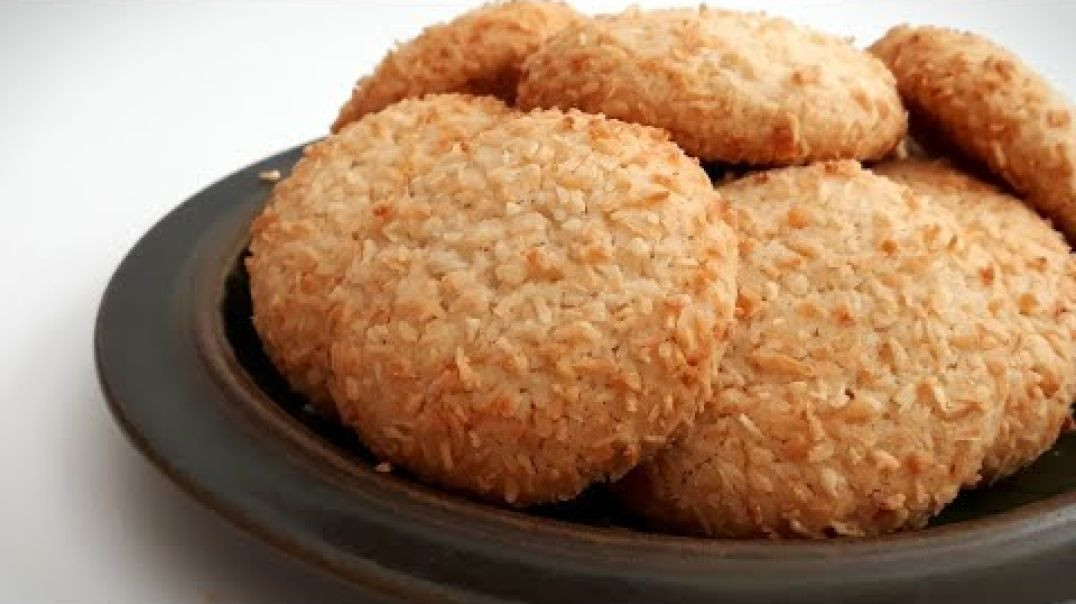 ⁣Coconut Cookies _ Eggless Coconut Cookies Recipe