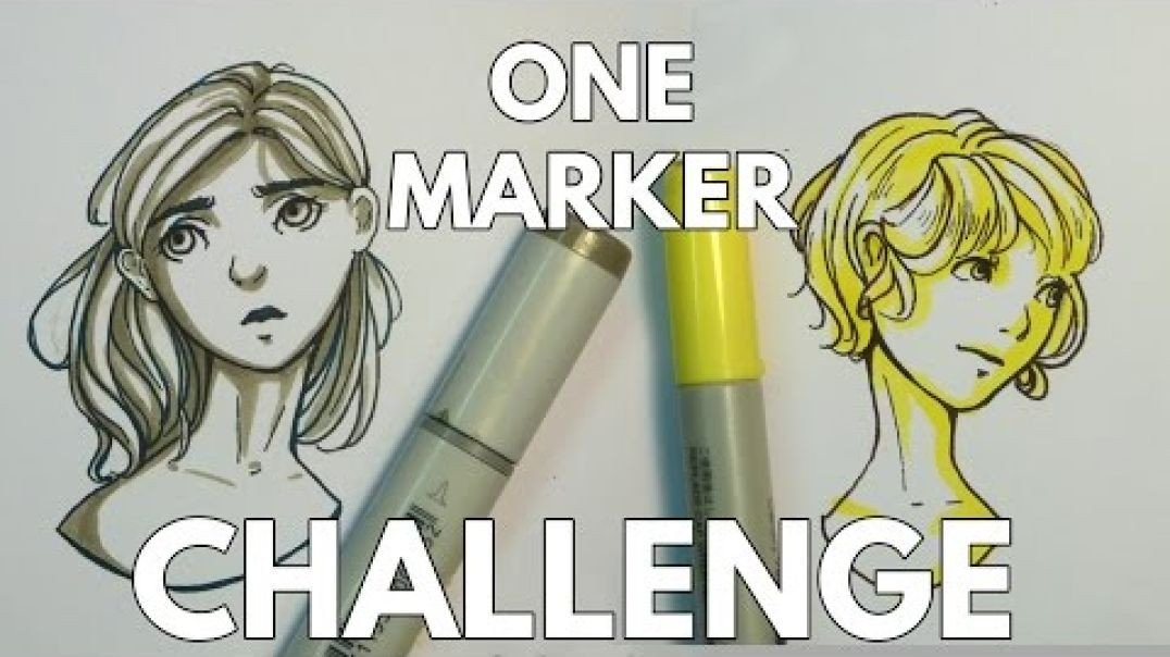 ⁣ONE MARKER CHALLENGE!