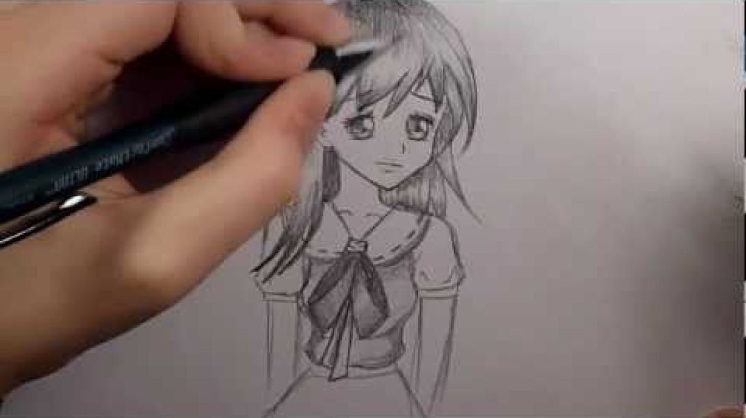 ⁣Manga_Anime Girl_ Sketching and Shading