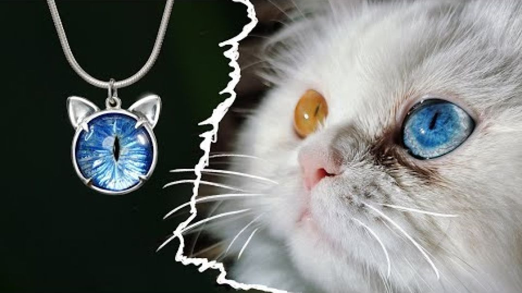 ⁣I made a blue cat's eye into a pendant