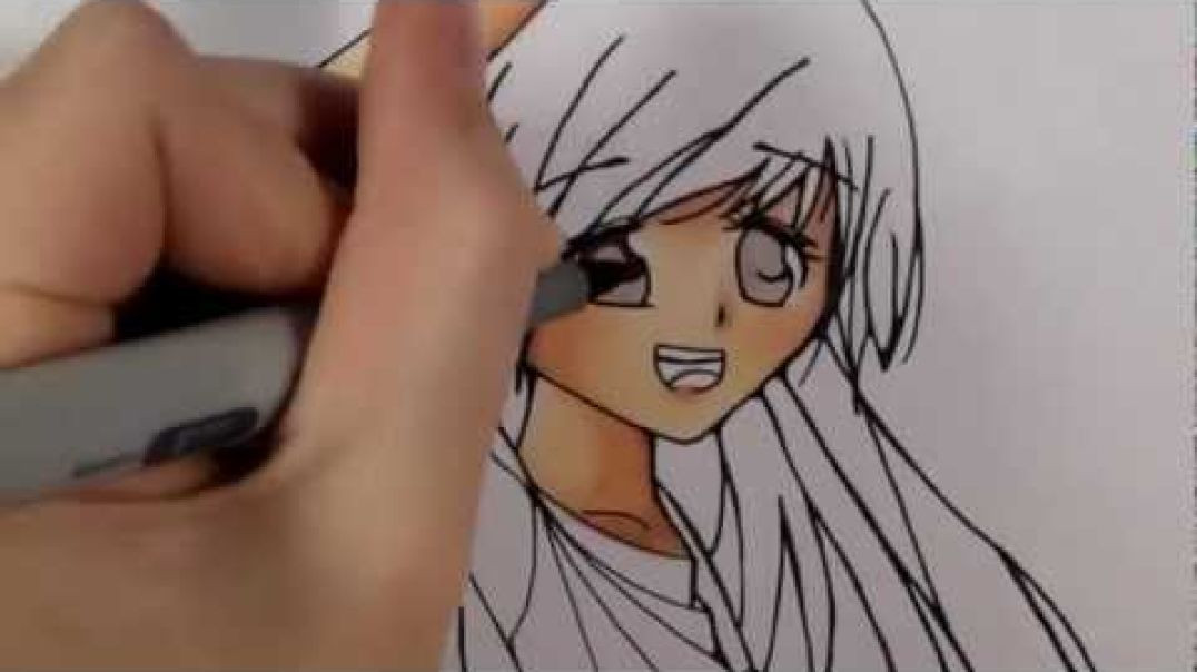 ⁣Anime_Manga Copic Drawing_ Colouring a Manga Girl